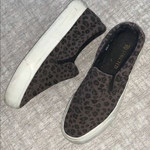 Leopard cheetah slip on sneakers